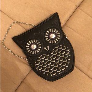 BCBG MaxAzria Black Owl Wristlet/Clutch